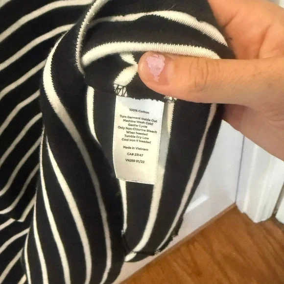 Talbots Large Sleeveless Mockneck Striped Knit Shift Dress Career Casual - Picture 5 of 9